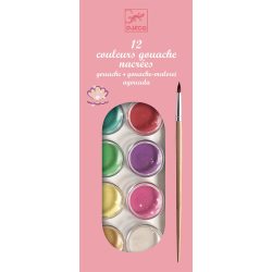   Korongos gouashe festék - 12 színű - 12 color cakes - pearly